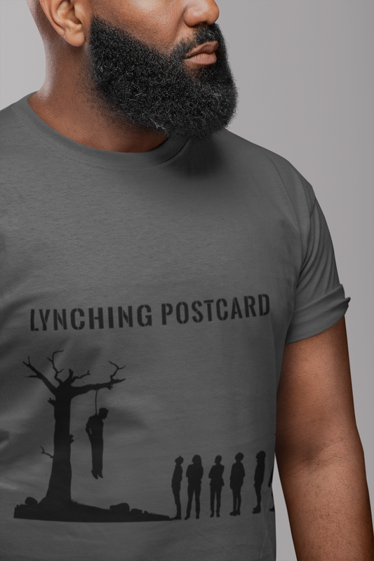 Roots of Terror – They Hung Him Here (T-Shirt) Lynching Postcards Collection