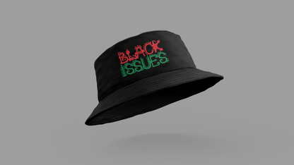 Black Printed Bucket Hat by Black Issues Apparel – Bold Cultural Streetwear for Adults