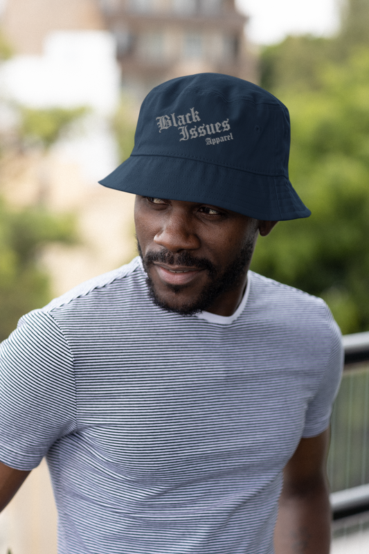 Navy Blue Bucket Hat by Black Issues Apparel – Minimalist Streetwear for Adults