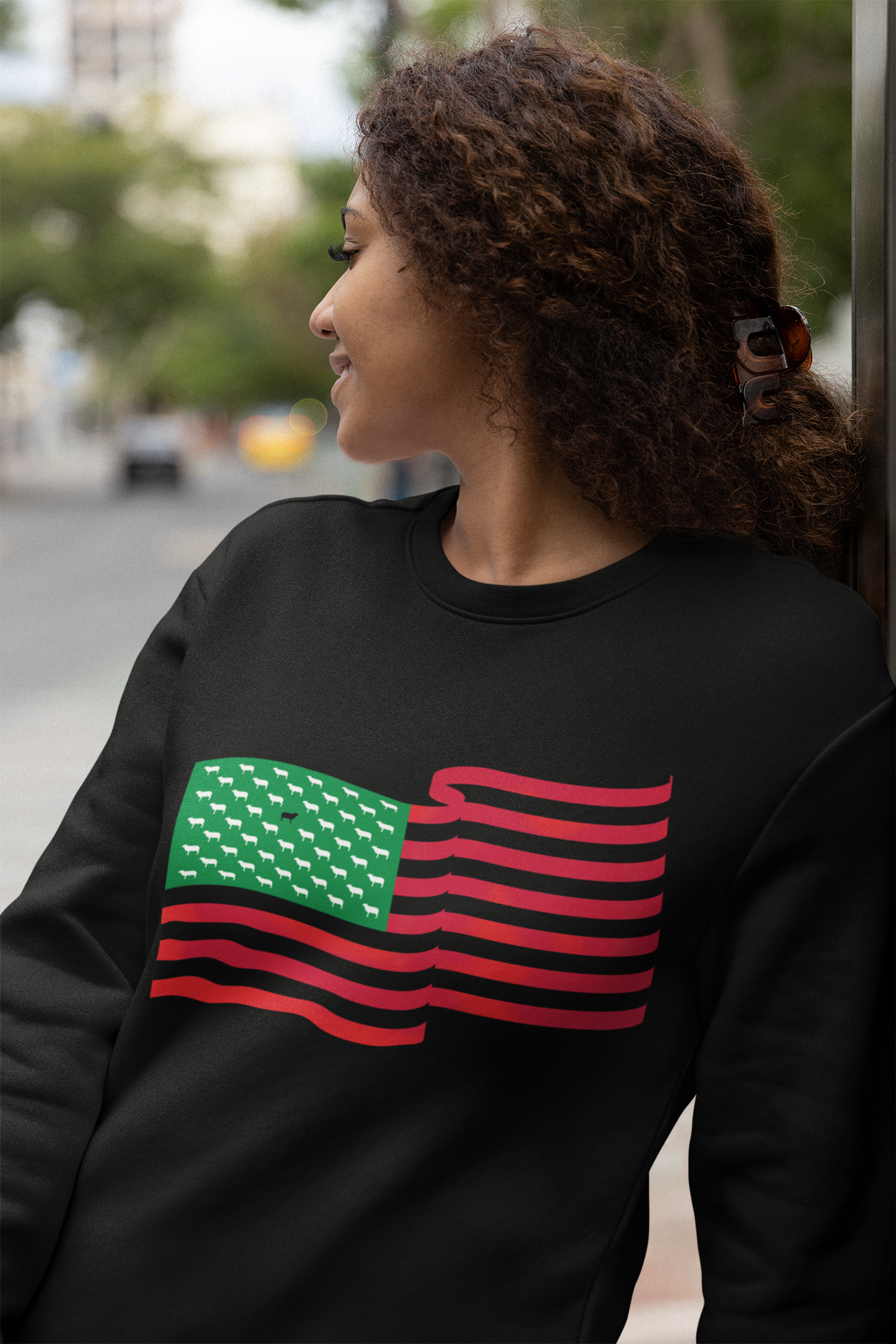 40acres and a Mule Flag In Motion Sweatshirt