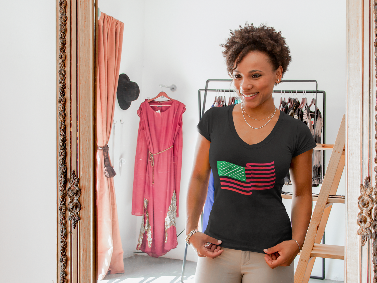 40acres and a Mule Flag In Motion V-Neck